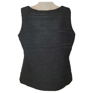 CALVIN KLEIN; Black Sleeveless Top With Raised Design, Sz XL